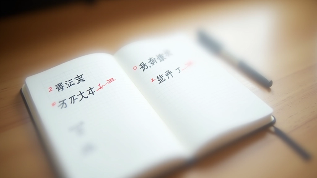 Notebook aperto mostrando caratteri scritti non correttamente con frecce di correzione in rosso, lezione di hiragana